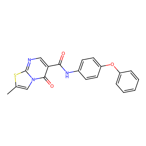 2-methyl-5-oxo-N-(4-phenoxyphenyl)-5H-thiazolo[3,2-a]pyrimidine-6-carboxamide structure