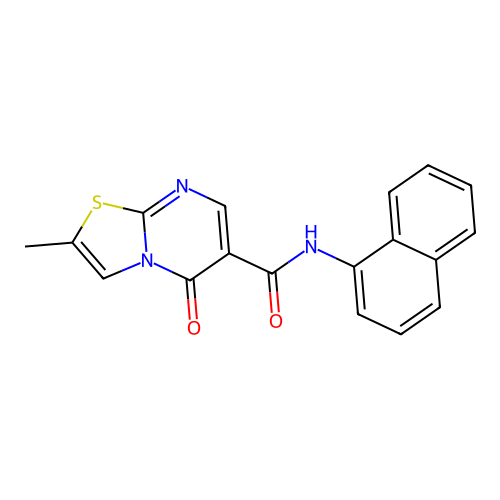 2-methyl-N-(naphthalen-1-yl)-5-oxo-5H-thiazolo[3,2-a]pyrimidine-6-carboxamide structure