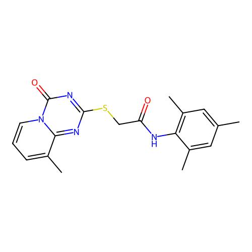 N-mesityl-2-((9-methyl-4-oxo-4H-pyrido[1,2-a][1,3,5]triazin-2-yl)thio)acetamide structure