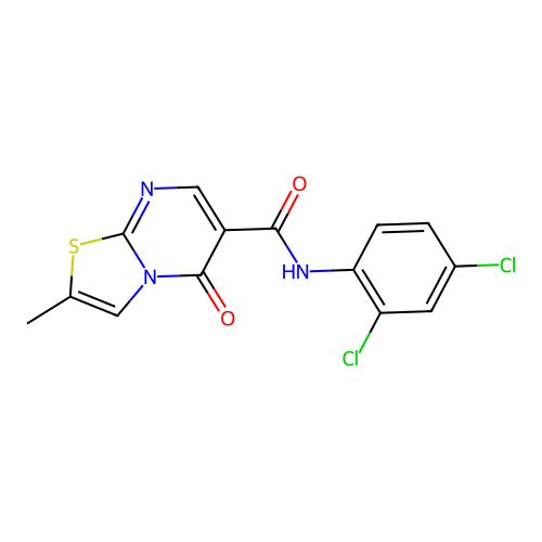 N-(2,4-dichlorophenyl)-2-methyl-5-oxo-5H-thiazolo[3,2-a]pyrimidine-6-carboxamide structure