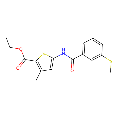 Ethyl 3-methyl-5-(3-(methylthio)benzamido)thiophene-2-carboxylate structure