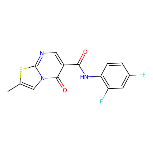 N-(2,4-difluorophenyl)-2-methyl-5-oxo-5H-thiazolo[3,2-a]pyrimidine-6-carboxamide structure