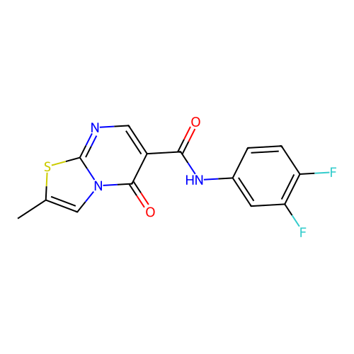 N-(3,4-difluorophenyl)-2-methyl-5-oxo-5H-thiazolo[3,2-a]pyrimidine-6-carboxamide structure