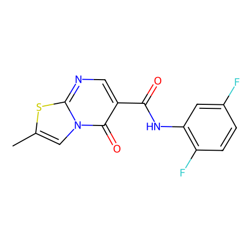 N-(2,5-difluorophenyl)-2-methyl-5-oxo-5H-thiazolo[3,2-a]pyrimidine-6-carboxamide structure