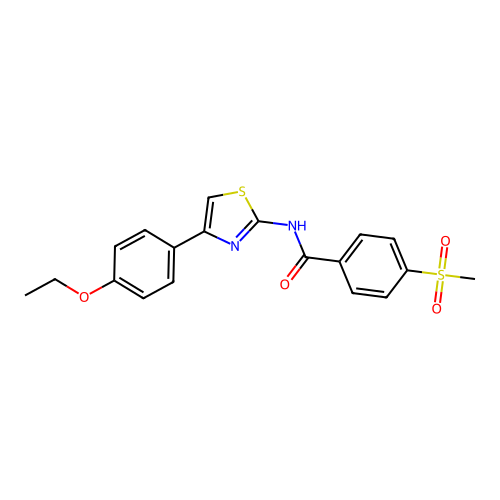 N-(4-(4-ethoxyphenyl)thiazol-2-yl)-4-(methylsulfonyl)benzamide structure