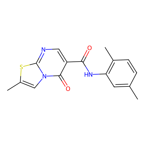 N-(2,5-dimethylphenyl)-2-methyl-5-oxo-5H-thiazolo[3,2-a]pyrimidine-6-carboxamide structure