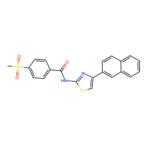 4-(methylsulfonyl)-N-(4-(naphthalen-2-yl)thiazol-2-yl)benzamide structure