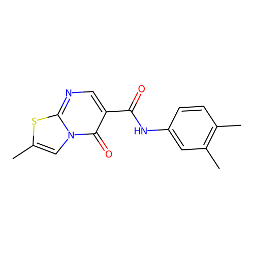 N-(3,4-dimethylphenyl)-2-methyl-5-oxo-5H-thiazolo[3,2-a]pyrimidine-6-carboxamide structure