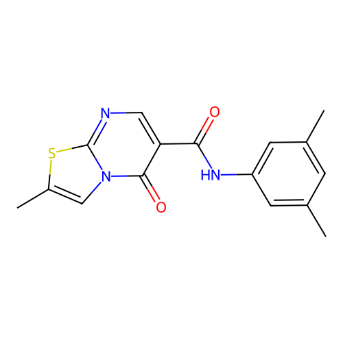 N-(3,5-dimethylphenyl)-2-methyl-5-oxo-5H-thiazolo[3,2-a]pyrimidine-6-carboxamide structure