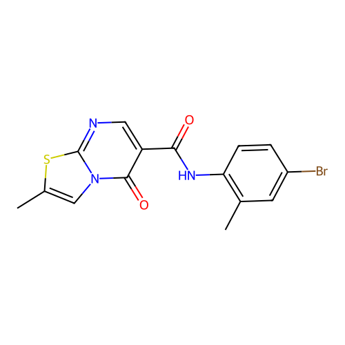 N-(4-bromo-2-methylphenyl)-2-methyl-5-oxo-5H-[1,3]thiazolo[3,2-a]pyrimidine-6-carboxamide structure