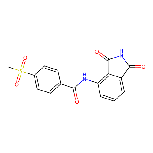 N-(1,3-dioxoisoindol-4-yl)-4-methylsulfonylbenzamide structure