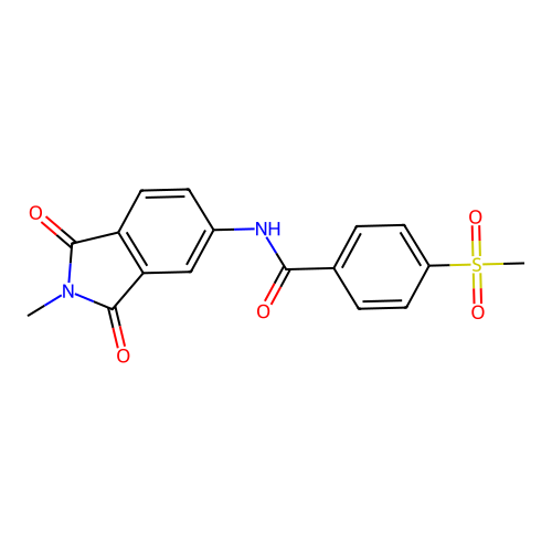 N-(2-methyl-1,3-dioxoisoindol-5-yl)-4-methylsulfonylbenzamide structure