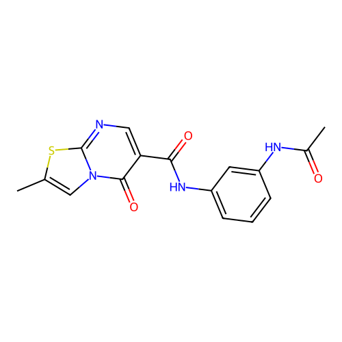 N-(3-acetamidophenyl)-2-methyl-5-oxo-5H-thiazolo[3,2-a]pyrimidine-6-carboxamide structure