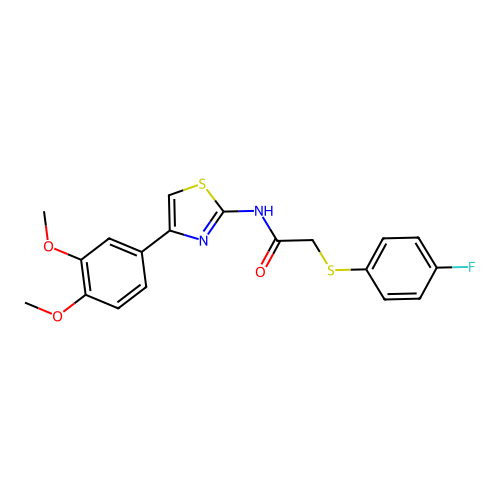 N-(4-(3,4-dimethoxyphenyl)thiazol-2-yl)-2-((4-fluorophenyl)thio)acetamide structure