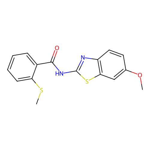 N-(6-methoxybenzo[d]thiazol-2-yl)-2-(methylthio)benzamide structure