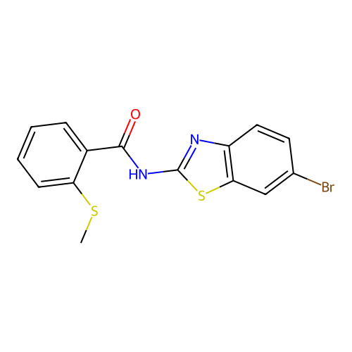 N-(6-bromobenzo[d]thiazol-2-yl)-2-(methylthio)benzamide structure