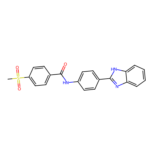 N-[4-(1H-benzimidazol-2-yl)phenyl]-4-methylsulfonylbenzamide structure