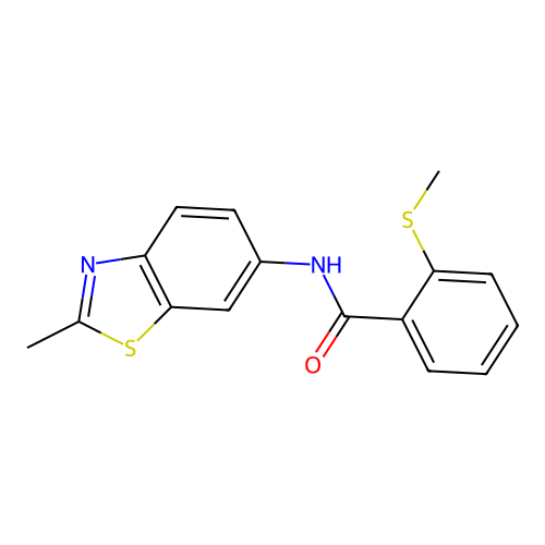 N-(2-methylbenzo[d]thiazol-6-yl)-2-(methylthio)benzamide structure