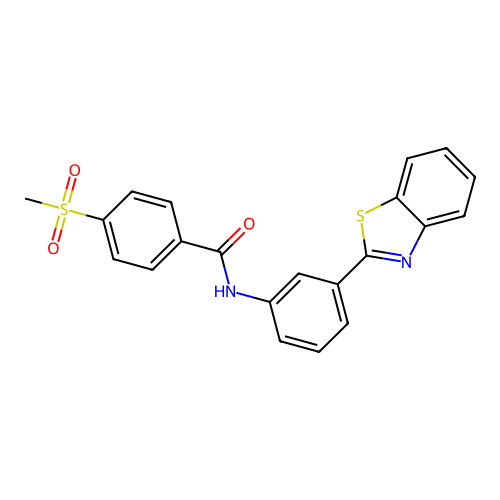 N-(3-(benzo[d]thiazol-2-yl)phenyl)-4-(methylsulfonyl)benzamide structure