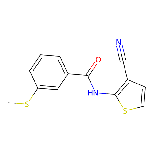 N-(3-cyanothiophen-2-yl)-3-methylsulfanylbenzamide structure