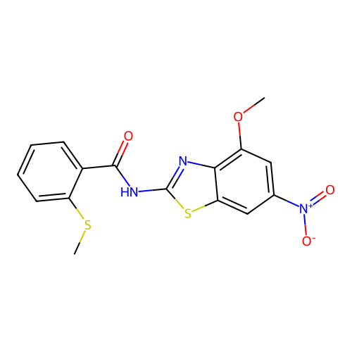 N-(4-methoxy-6-nitrobenzo[d]thiazol-2-yl)-2-(methylthio)benzamide structure