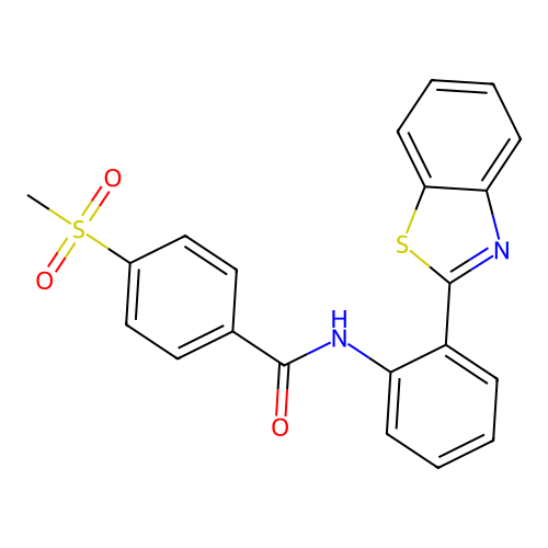 N-(2-(benzo[d]thiazol-2-yl)phenyl)-4-(methylsulfonyl)benzamide structure