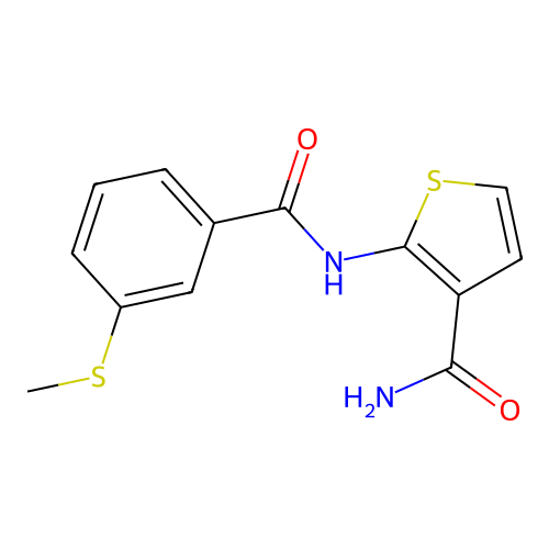 2-(3-(Methylthio)benzamido)thiophene-3-carboxamide structure