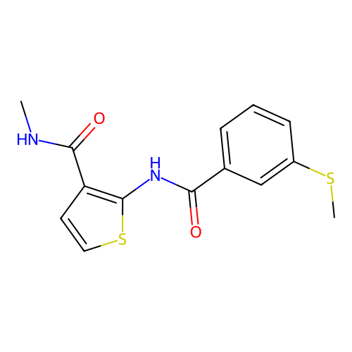 N-methyl-2-(3-(methylthio)benzamido)thiophene-3-carboxamide structure