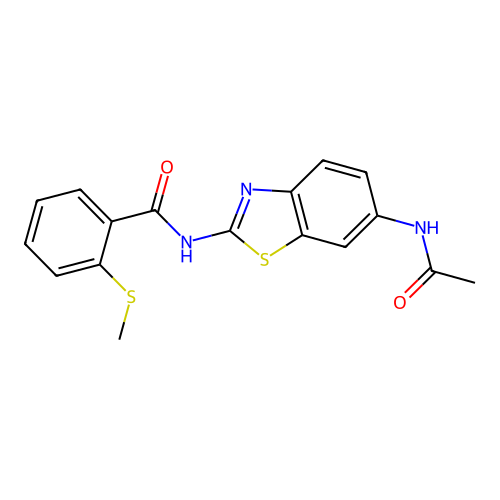 N-(6-acetamidobenzo[d]thiazol-2-yl)-2-(methylthio)benzamide structure