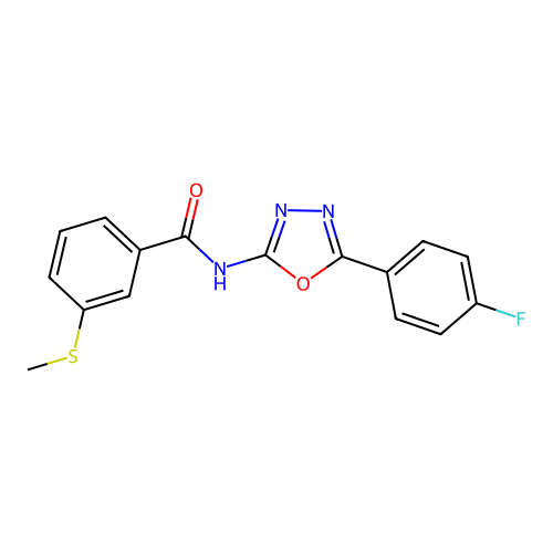 N-(5-(4-fluorophenyl)-1,3,4-oxadiazol-2-yl)-3-(methylthio)benzamide structure