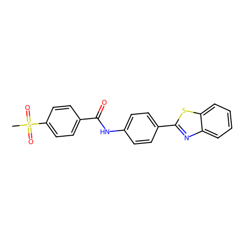 N-(4-(benzo[d]thiazol-2-yl)phenyl)-4-(methylsulfonyl)benzamide structure