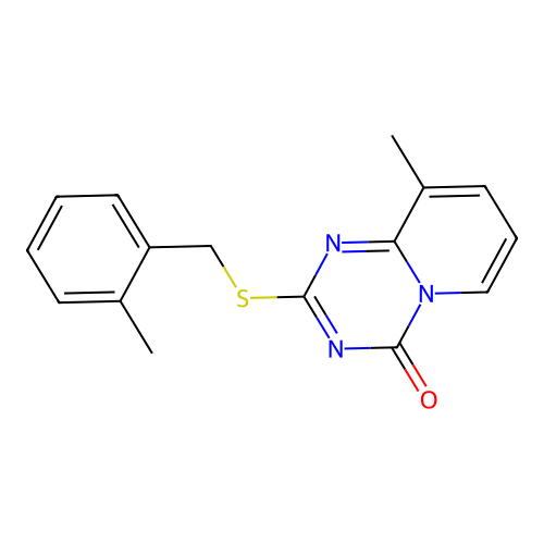 9-Methyl-2-[(2-methylphenyl)methylsulfanyl]pyrido[1,2-a][1,3,5]triazin-4-one structure