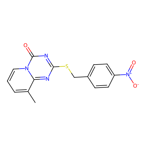 9-Methyl-2-[(4-nitrophenyl)methylsulfanyl]pyrido[1,2-a][1,3,5]triazin-4-one structure