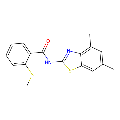 N-(4,6-dimethylbenzo[d]thiazol-2-yl)-2-(methylthio)benzamide structure