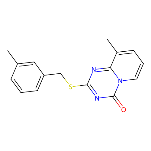 9-Methyl-2-[(3-methylphenyl)methylsulfanyl]pyrido[1,2-a][1,3,5]triazin-4-one structure