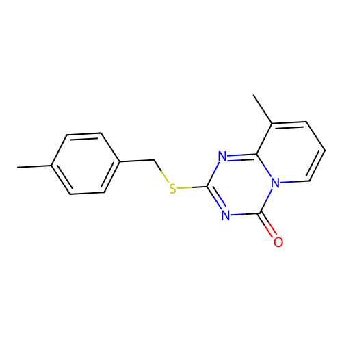 9-Methyl-2-[(4-methylphenyl)methylsulfanyl]pyrido[1,2-a][1,3,5]triazin-4-one structure