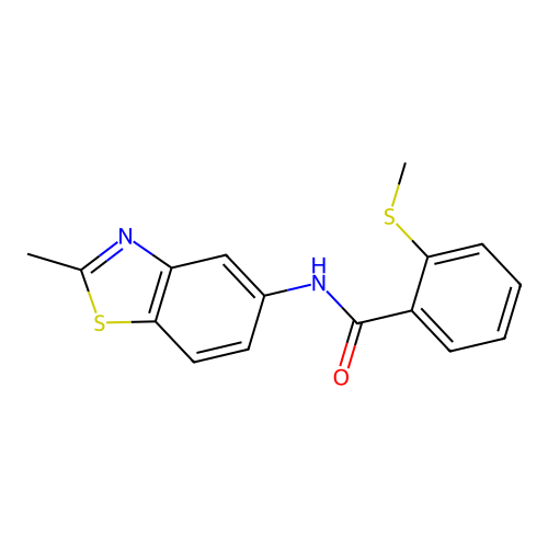 N-(2-methylbenzo[d]thiazol-5-yl)-2-(methylthio)benzamide structure
