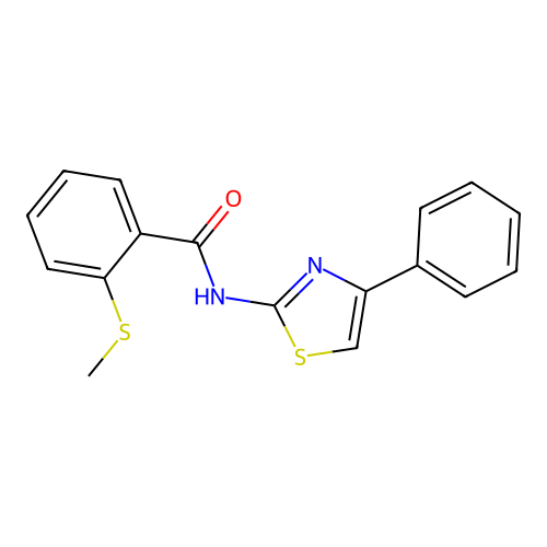2-(methylthio)-N-(4-phenylthiazol-2-yl)benzamide structure