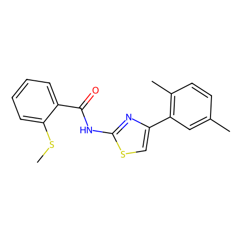 N-(4-(2,5-dimethylphenyl)thiazol-2-yl)-2-(methylthio)benzamide structure