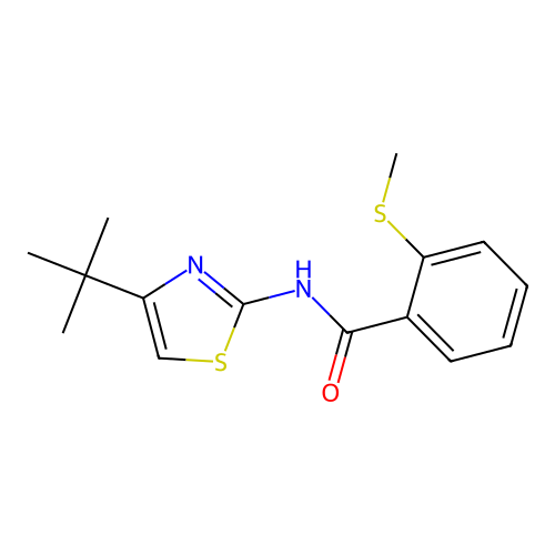 N-(4-tert-butyl-1,3-thiazol-2-yl)-2-(methylsulfanyl)benzamide structure
