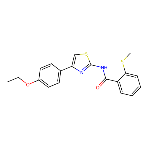 N-(4-(4-ethoxyphenyl)thiazol-2-yl)-2-(methylthio)benzamide structure