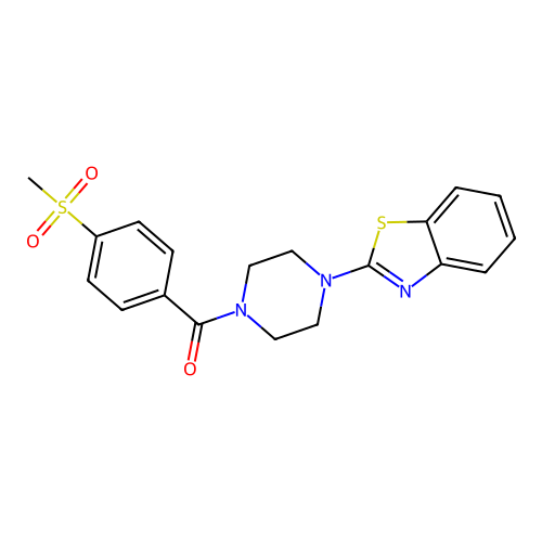 (4-(Benzo[d]thiazol-2-yl)piperazin-1-yl)(4-(methylsulfonyl)phenyl)methanone structure