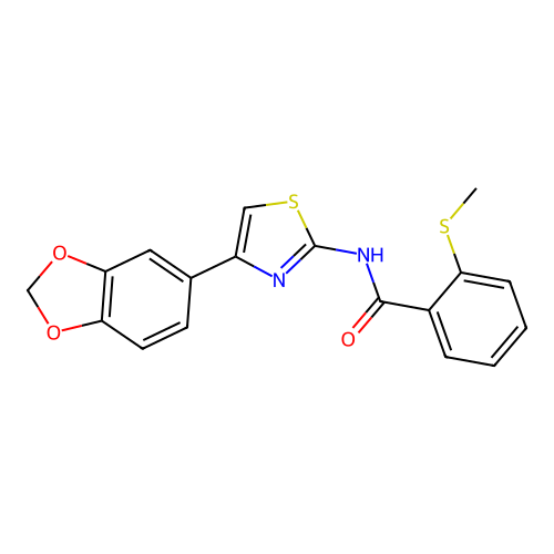 N-(4-(benzo[d][1,3]dioxol-5-yl)thiazol-2-yl)-2-(methylthio)benzamide structure