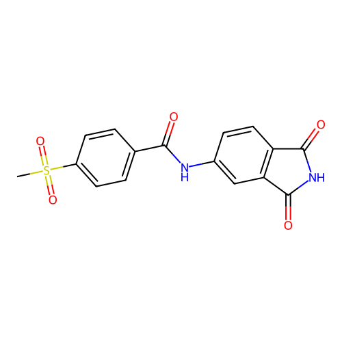 N-(1,3-dioxoisoindol-5-yl)-4-methylsulfonylbenzamide structure