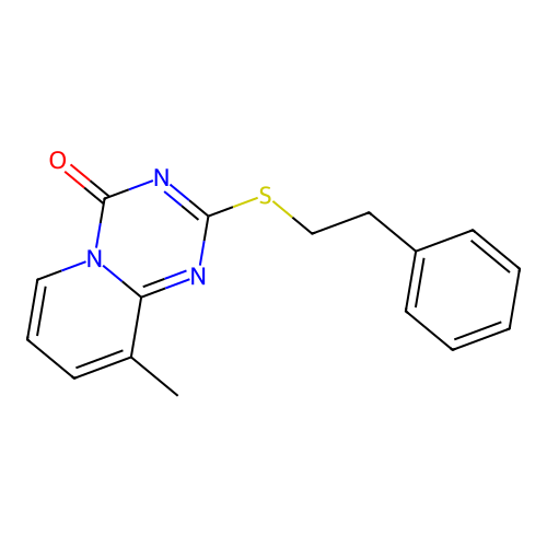 9-methyl-2-(phenethylthio)-4H-pyrido[1,2-a][1,3,5]triazin-4-one structure