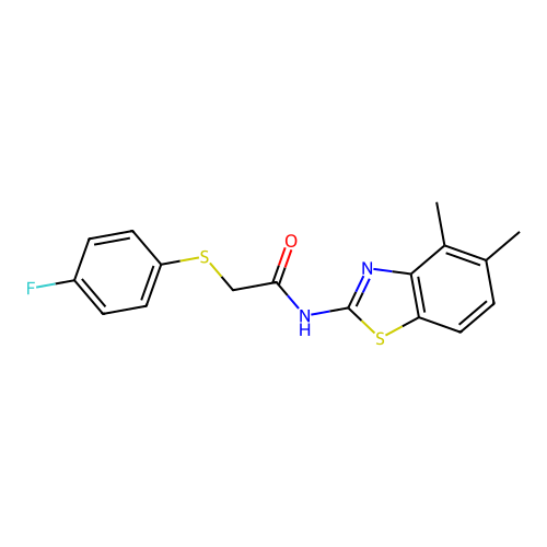 N-(4,5-dimethylbenzo[d]thiazol-2-yl)-2-((4-fluorophenyl)thio)acetamide structure