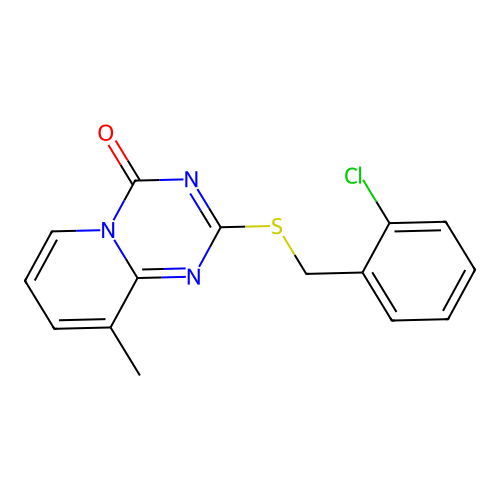 2-[(2-Chlorophenyl)methylsulfanyl]-9-methylpyrido[1,2-a][1,3,5]triazin-4-one structure