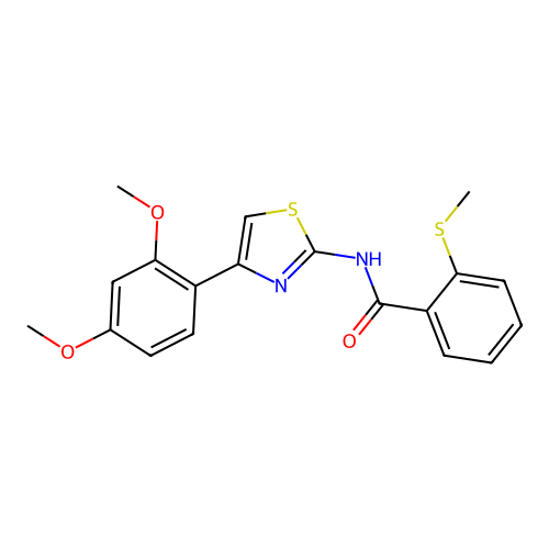 N-(4-(2,4-dimethoxyphenyl)thiazol-2-yl)-2-(methylthio)benzamide structure