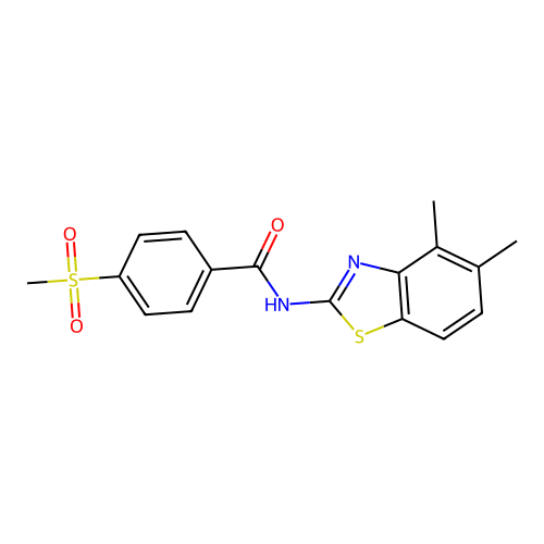 N-(4,5-dimethylbenzo[d]thiazol-2-yl)-4-(methylsulfonyl)benzamide structure