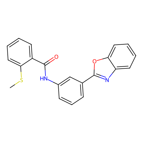 N-(3-(benzo[d]oxazol-2-yl)phenyl)-2-(methylthio)benzamide structure